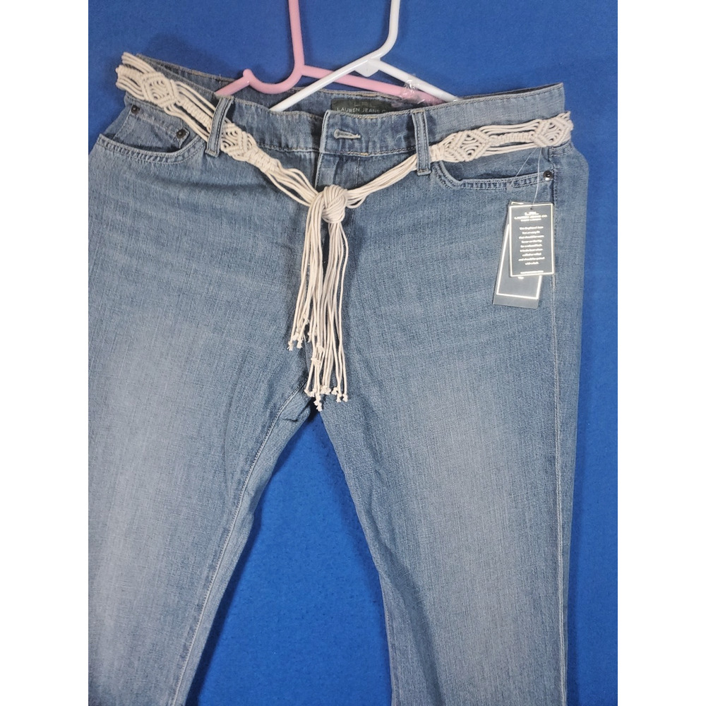 LRL Lauren Jeans Ralph Lauren Montauk Rope Belt Women’s Denim Jeans Size 8 NEW - Picture 2 of 16